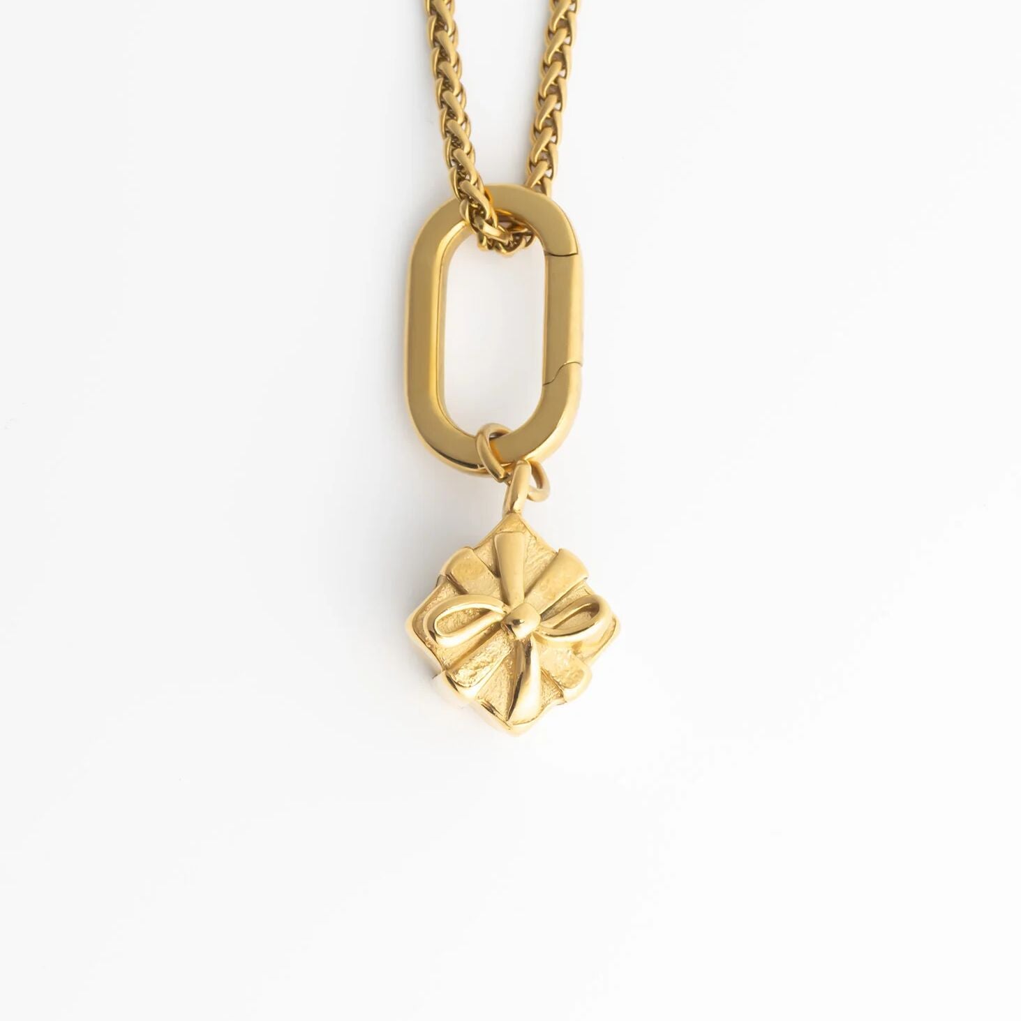 18K Gold PVD Stainless Steel Present Charm