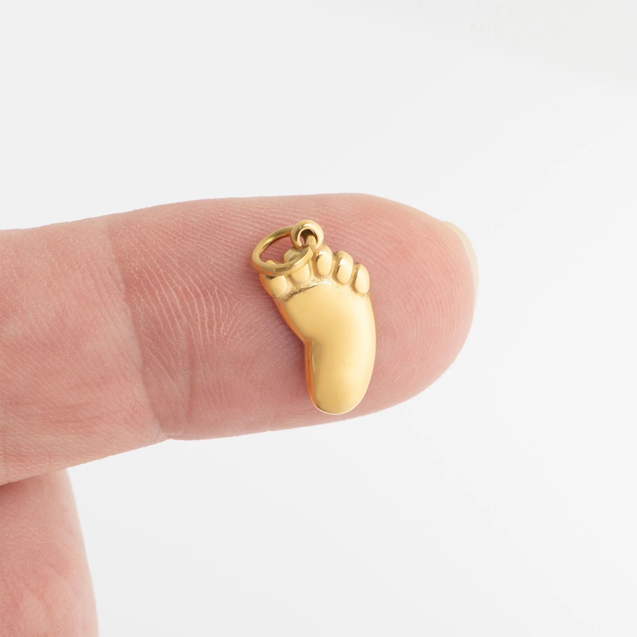 18K Gold PVD Stainless Steel Baby Foot Charm