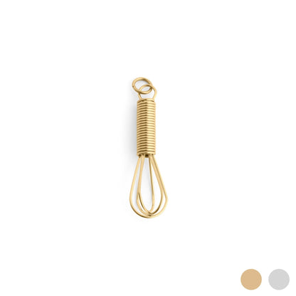 Gold whisk on a white background