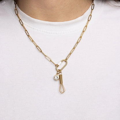 18K Gold PVD Stainless Steel Whisk Charm