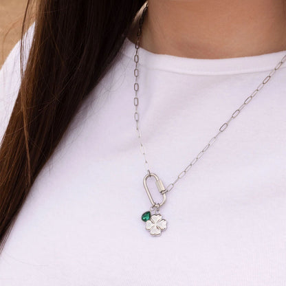 18K Gold PVD Stainless Steel Four Leaf Clover Charm