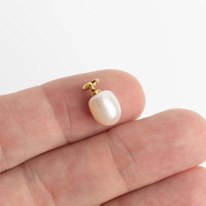 18K Gold PVD Natural Pearl Charm