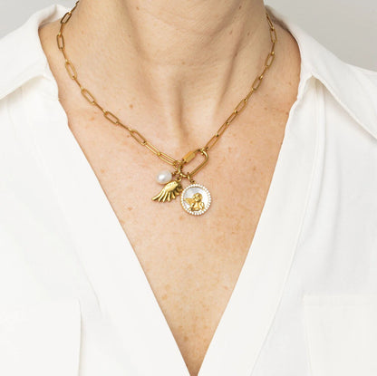 18K Gold PVD Natural Pearl Charm