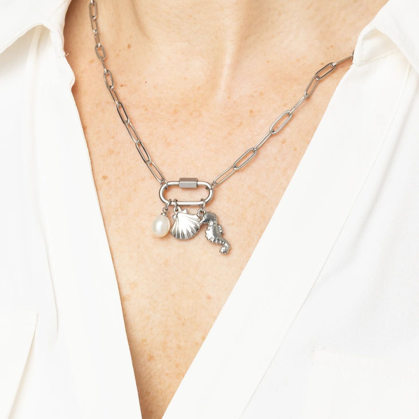 18K Gold PVD Natural Pearl Charm