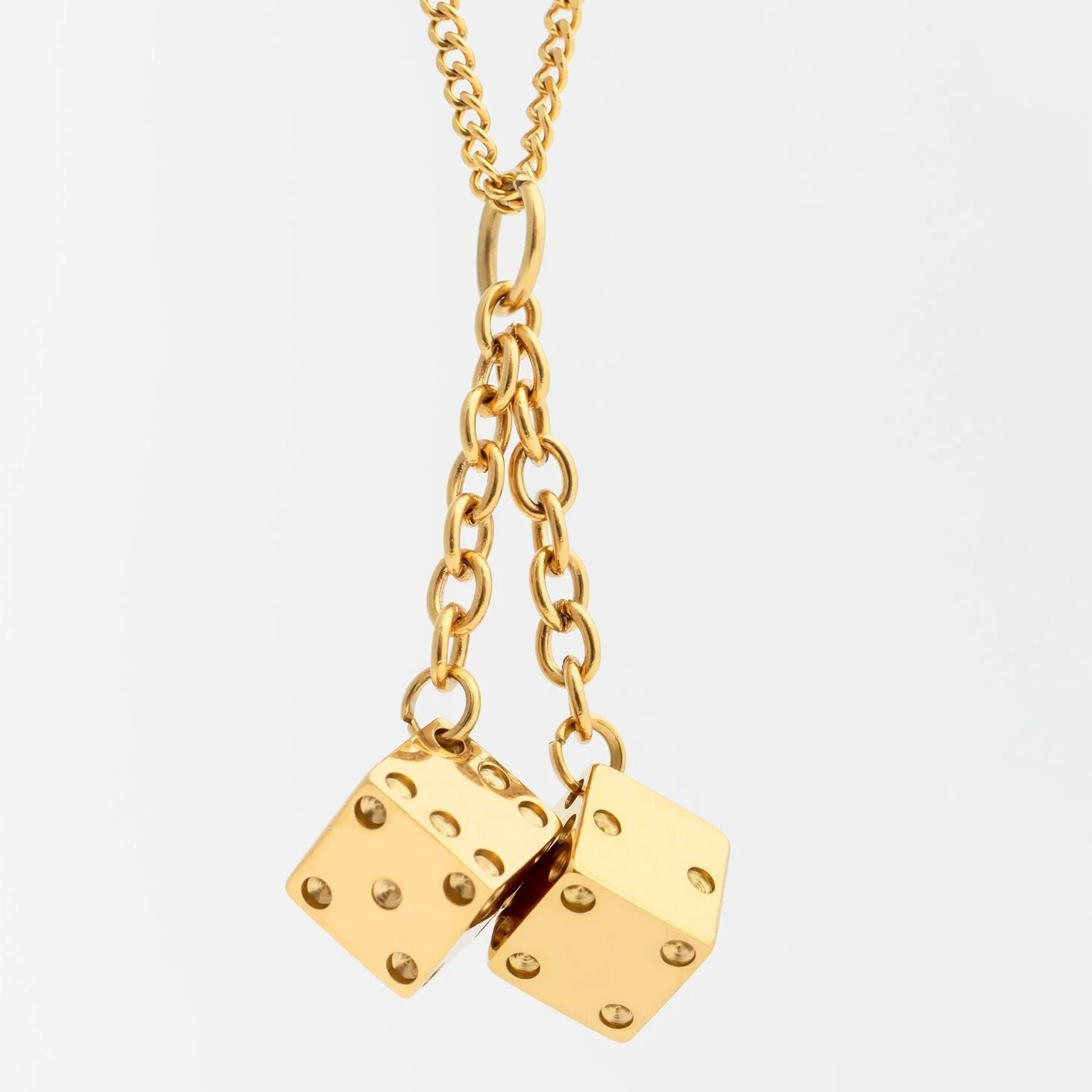 18K Gold PVD Stainless Steel Dice Charm