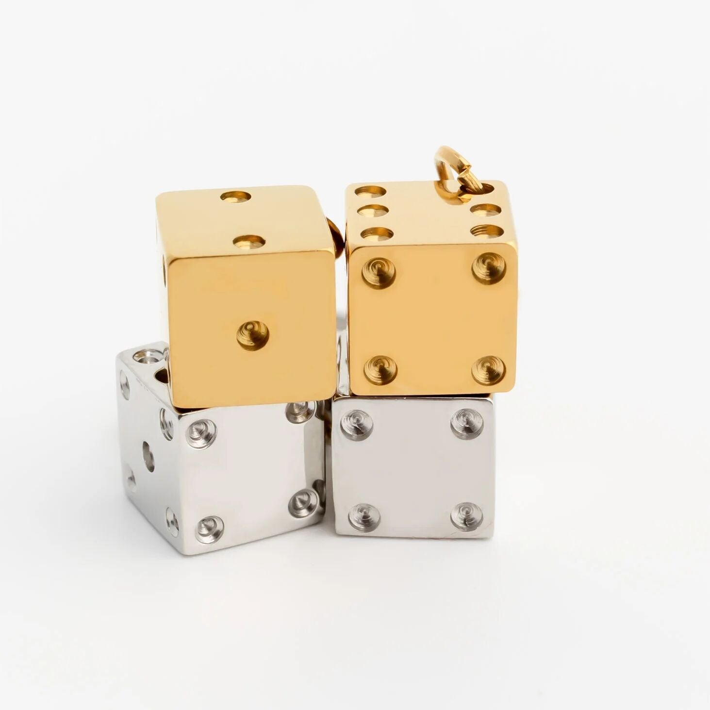 18K Gold PVD Stainless Steel Dice Charm