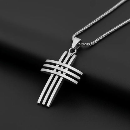 Stainless Steel Triple Cross Pendant