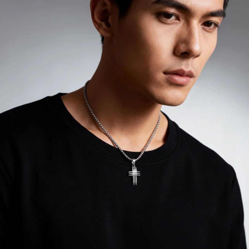 Stainless Steel Triple Cross Pendant