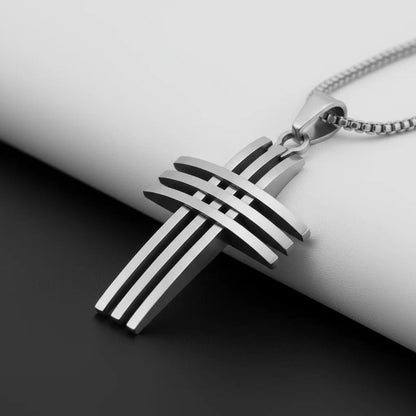 Stainless Steel Triple Cross Pendant