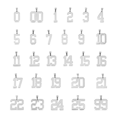 Stainless Steel Sport Number Pendants