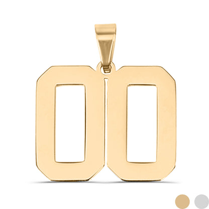 18K Gold PVD Stainless Steel Sport Number Pendant