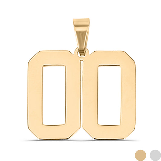 18K Gold PVD Stainless Steel Sport Number Pendant