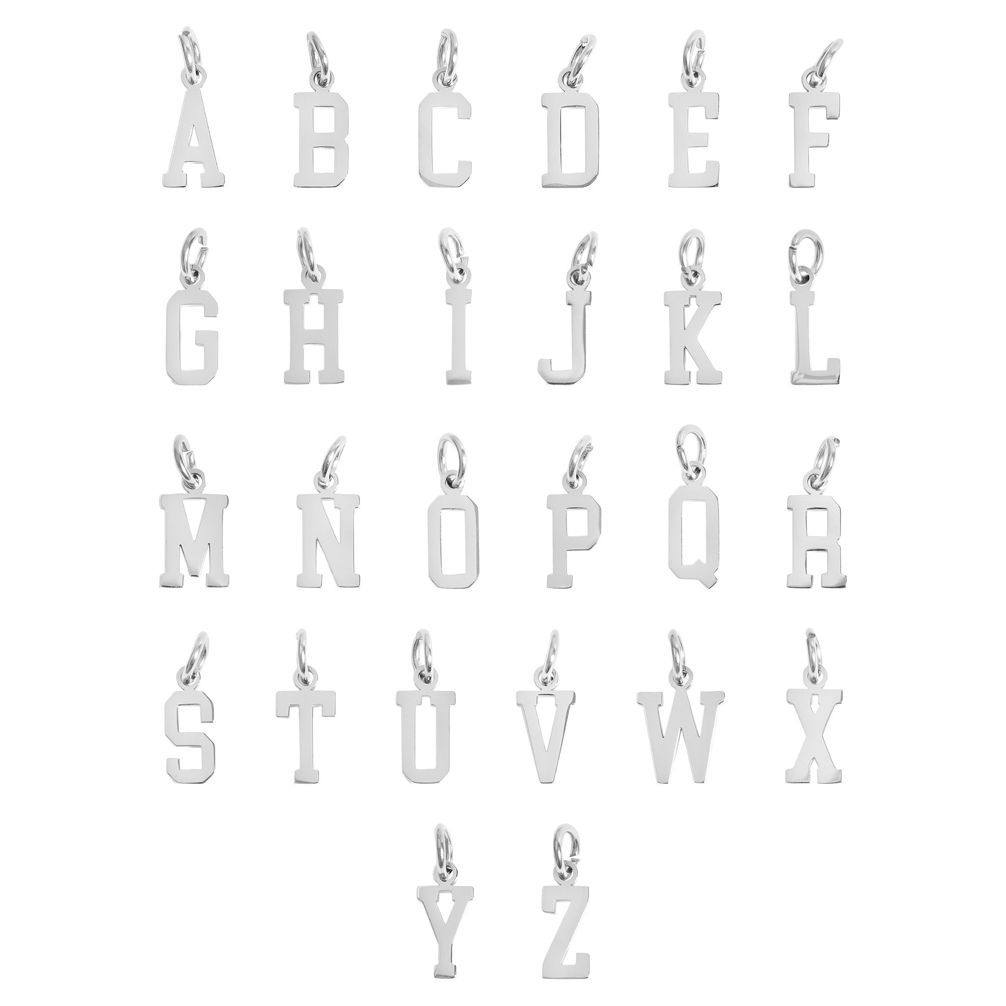 Stainless Steel Small Sport Letter Pendants