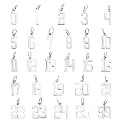 Stainless Steel Small Sport Number Pendants