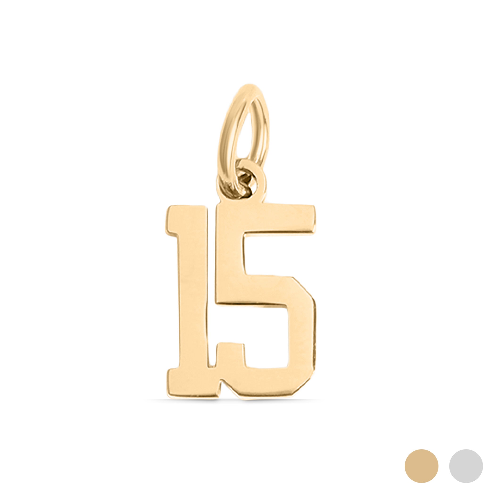 18K Gold PVD Coated Stainless Steel Small Sport Number Pendant