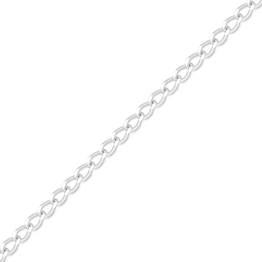 0.9mm Fine Diamond Cut Curb .925 Sterling Silver Permanent Jewelry Chain - By the Foot