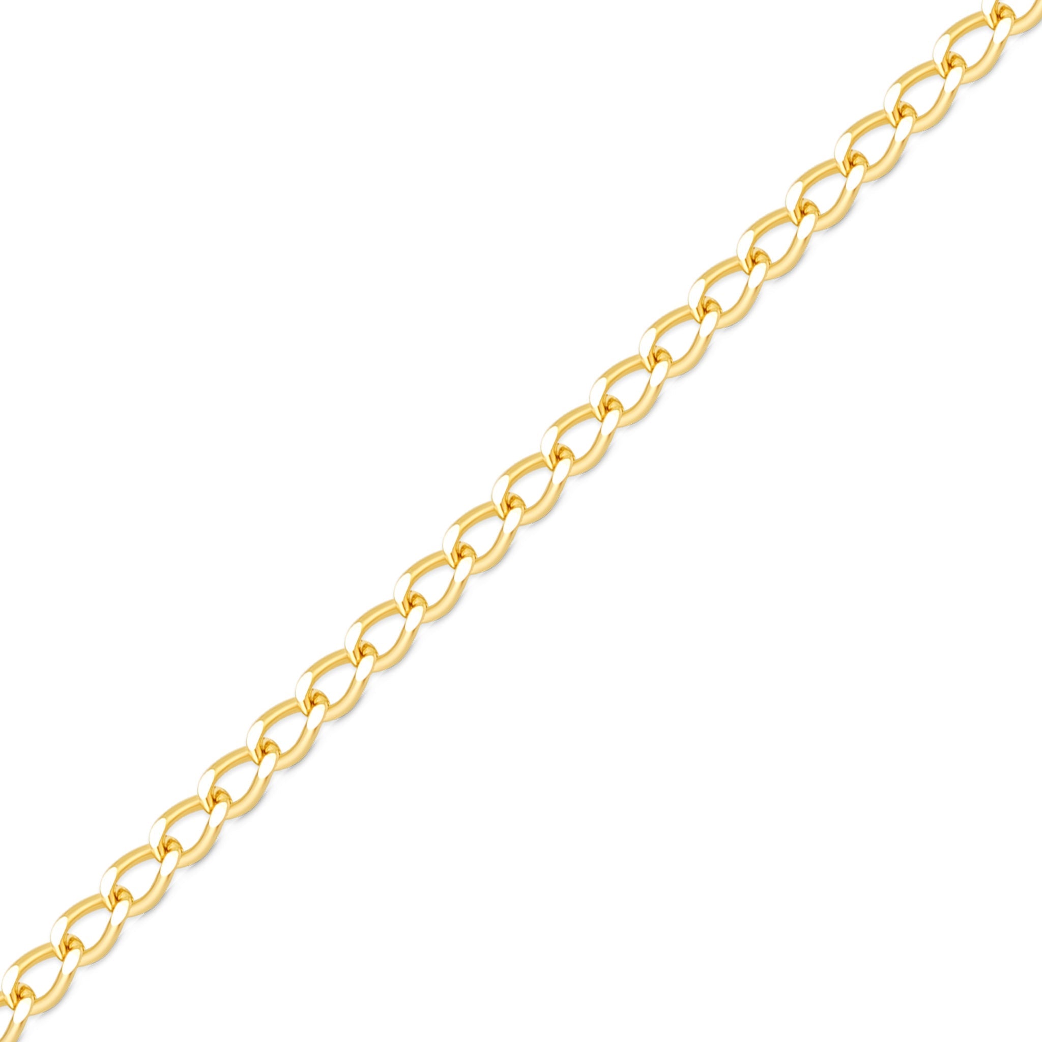 0.9mm Fine Diamond Cut Curb 14K Solid Gold Permanent Jewelry Chain - By the Inch