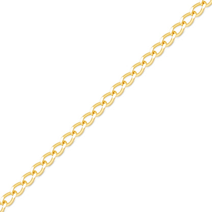 0.9mm Fine Diamond Cut Curb 14K Solid Gold Permanent Jewelry Chain - By the Inch
