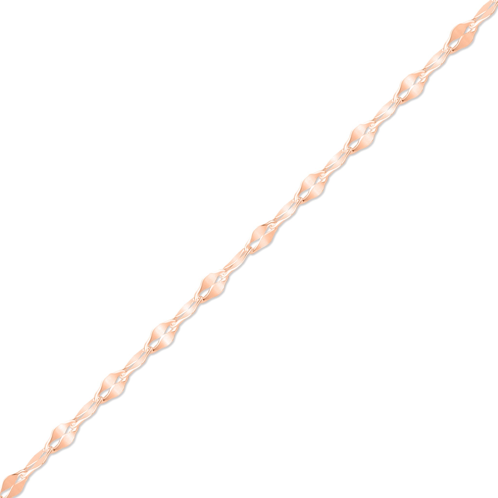 2.0 mm Lip Chain 14K Solid Rose Gold Permanent Jewelry - By the Inch