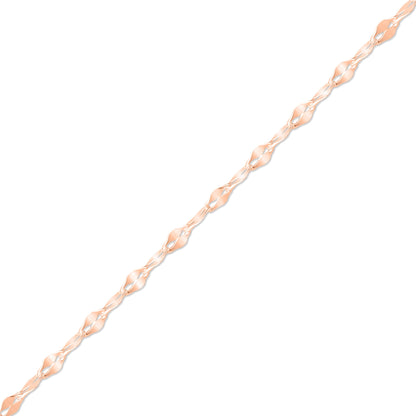2.0 mm Lip Chain 14K Solid Rose Gold Permanent Jewelry - By the Inch