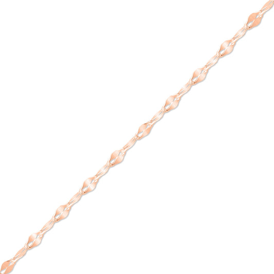 2.0 mm Lip Chain 14K Solid Rose Gold Permanent Jewelry - By the Inch