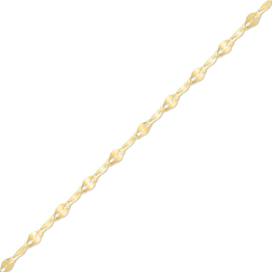 2.0 mm Lip Chain 14K Solid Gold Permanent Jewelry - By the Inch