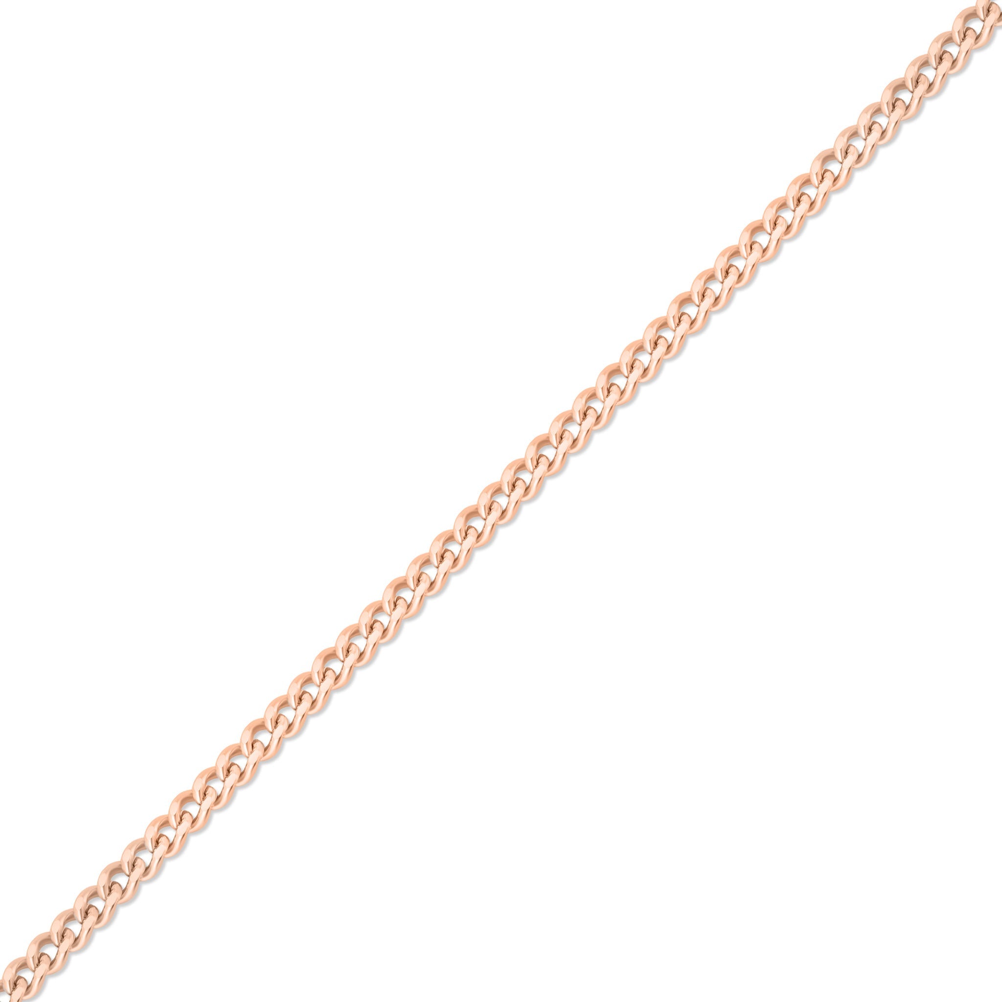 1.2mm Diamond Cut Curb 14K Solid Rose Gold Permanent Jewelry Chain - By the Inch