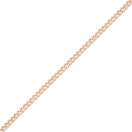 1.2mm Diamond Cut Curb 14K Solid Rose Gold Permanent Jewelry Chain - By the Inch