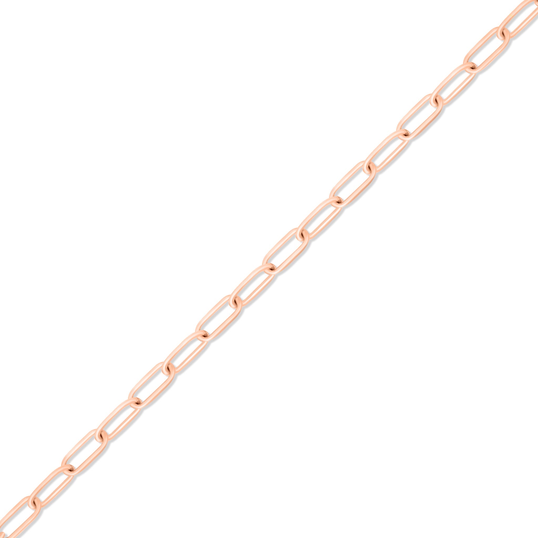 2.0 mm Fine Paperclip Chain 14K Solid Rose Gold Permanent Jewelry Link - By the Inch