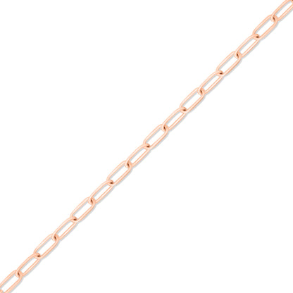 2.0 mm Fine Paperclip Chain 14K Solid Rose Gold Permanent Jewelry Link - By the Inch