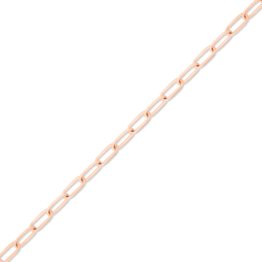2.0 mm Fine Paperclip Chain 14K Solid Rose Gold Permanent Jewelry Link - By the Inch