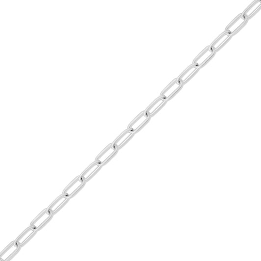 2.0 mm Fine Paperclip Chain .925 Sterling Silver Permanent Jewelry Chain - By the Foot