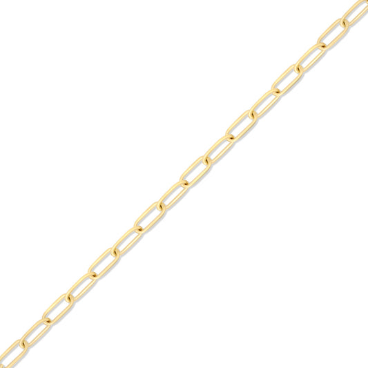 2.0 mm Fine Paperclip Chain 14K Solid Gold Permanent Jewelry Link - By the Inch
