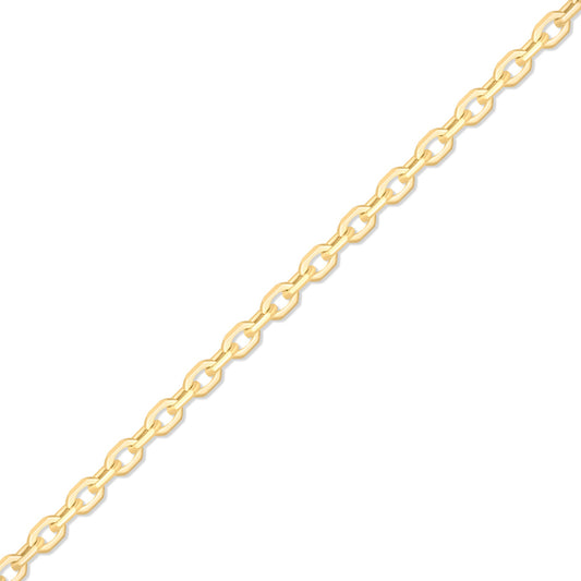 0.9mm Fine Diamond Cut Cable 14K Solid Gold Permanent Jewelry Chain - By the Inch
