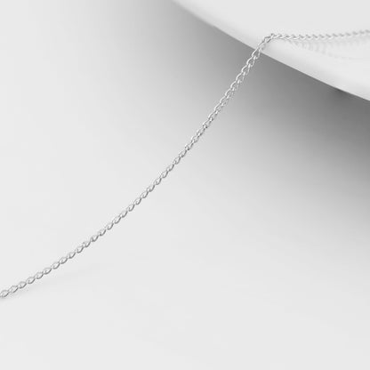 0.9mm Fine Diamond Cut Curb .925 Sterling Silver Permanent Jewelry Chain - By the Foot