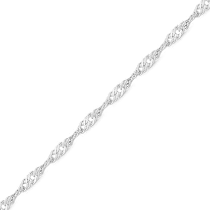 1.2 mm Singapore .925 Sterling Silver Permanent Jewelry Chain - By the Foot