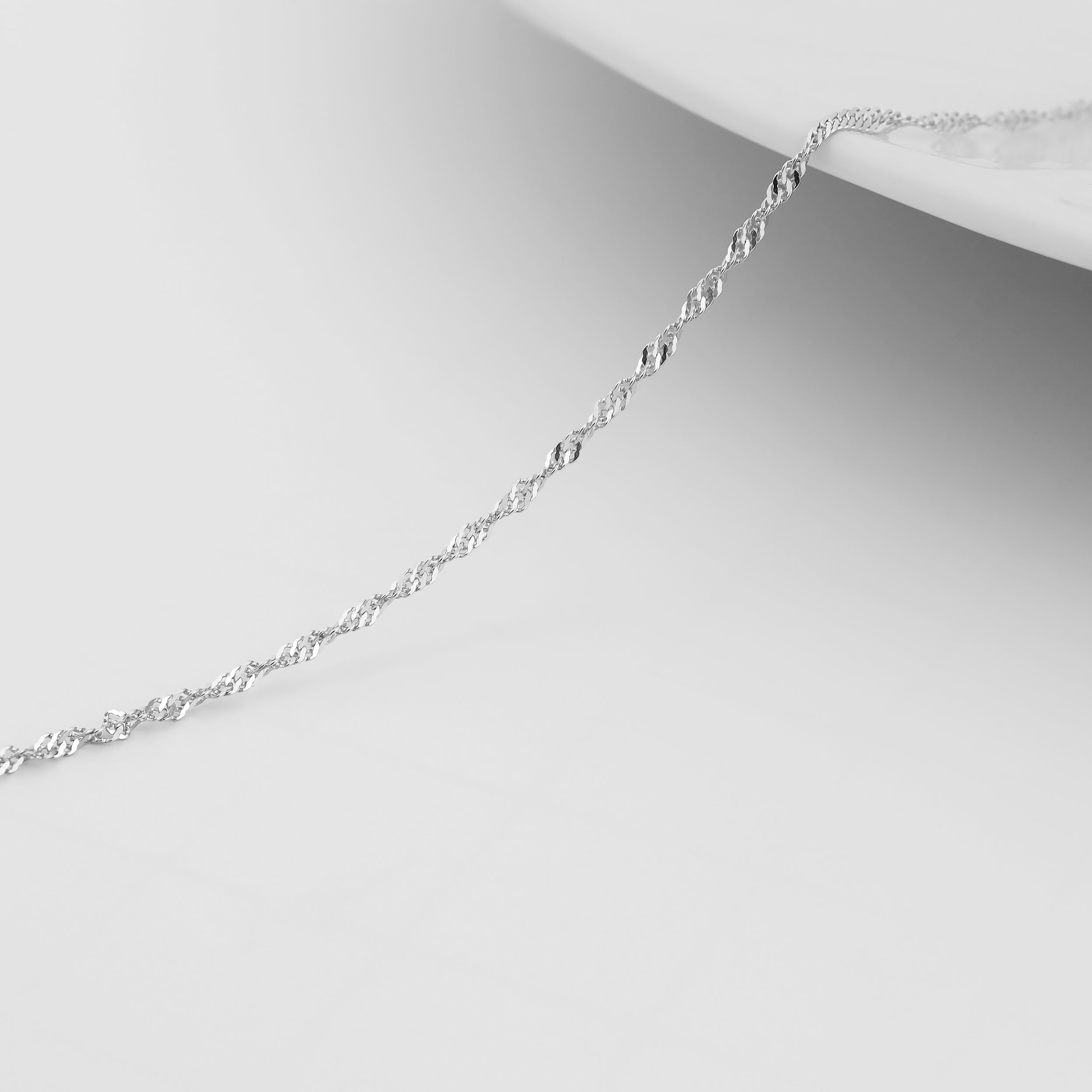 1.2 mm Singapore .925 Sterling Silver Permanent Jewelry Chain - By the Foot