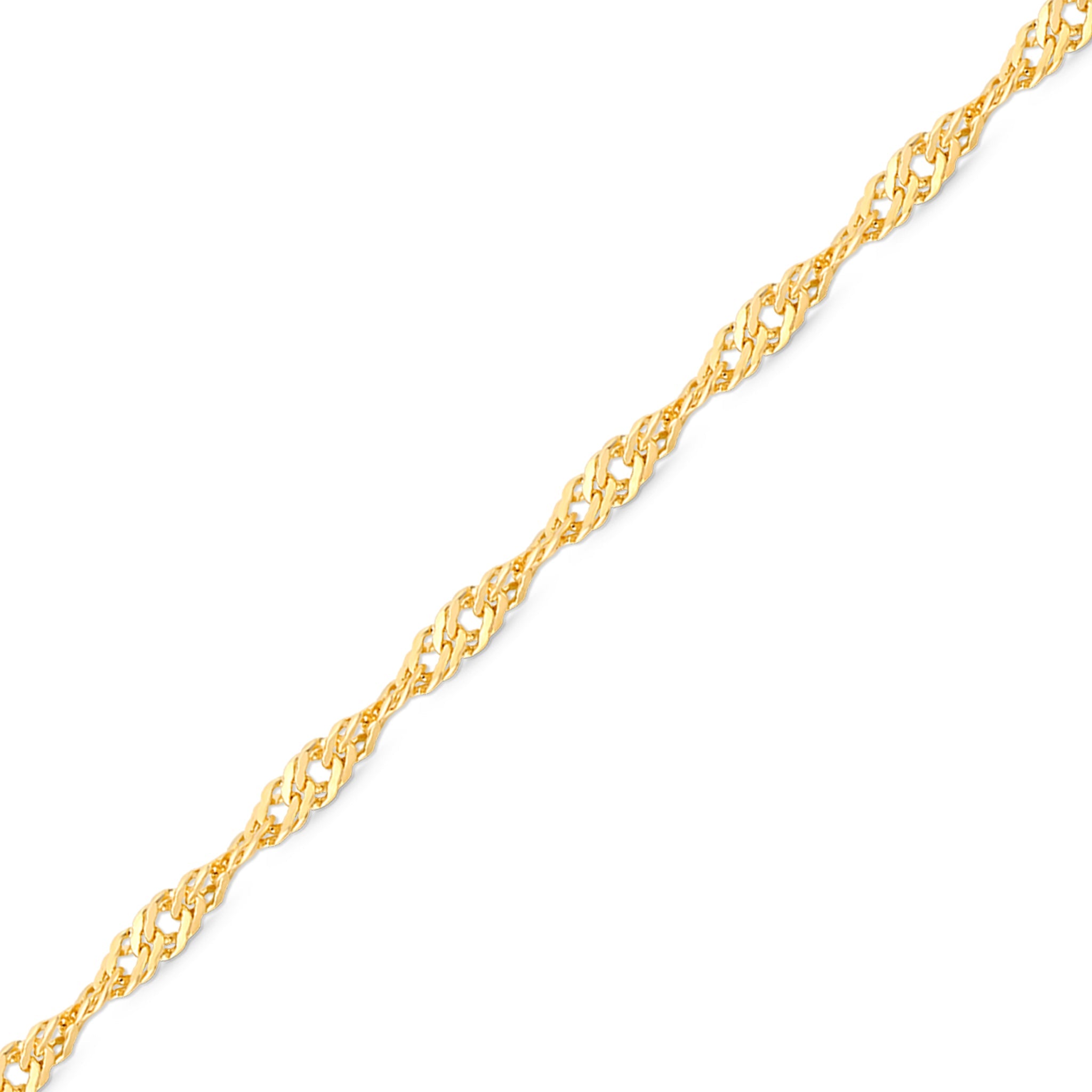 1.2 mm Singapore 14K Solid Gold Permanent Jewelry Chain - By the Inch