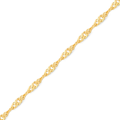 1.2 mm Singapore 14K Solid Gold Permanent Jewelry Chain - By the Inch
