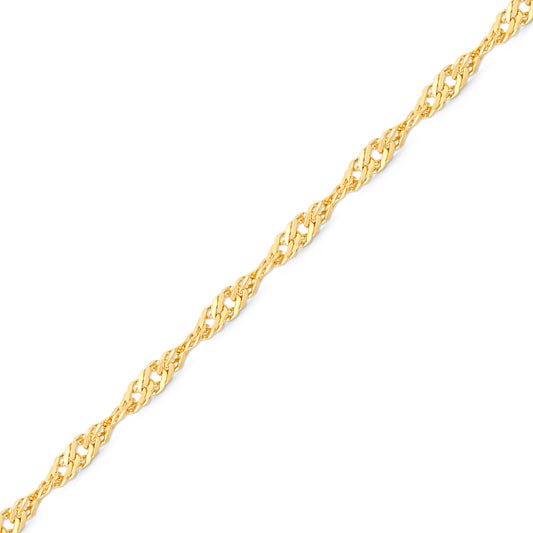 1.2 mm Singapore 14K Solid Gold Permanent Jewelry Chain - By the Inch