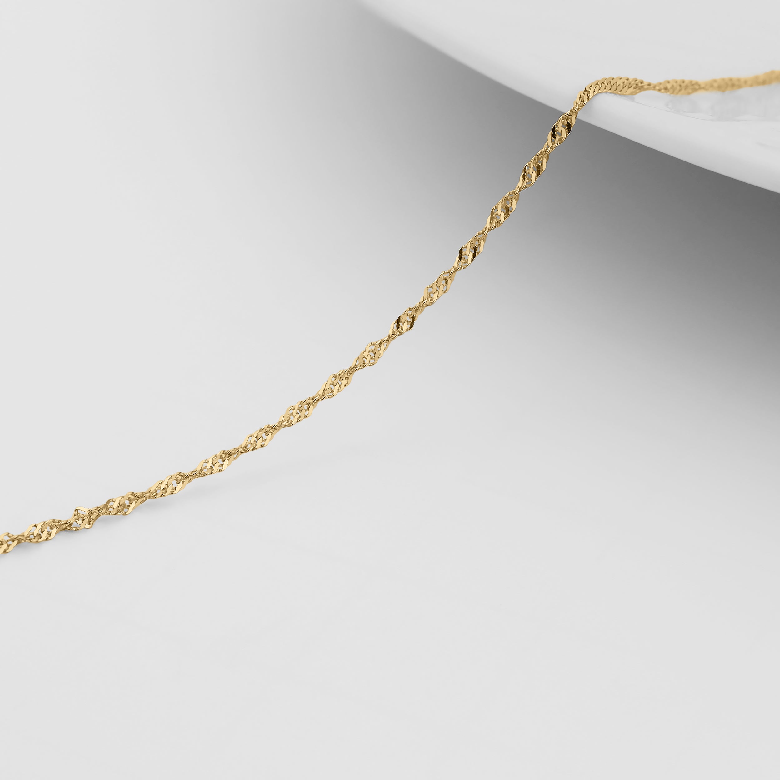 1.2 mm Singapore 14K Solid Gold Permanent Jewelry Chain - By the Inch
