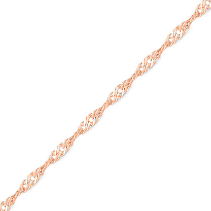 1.2 mm Singapore 14K Solid Rose Gold Permanent Jewelry Chain - By the Inch