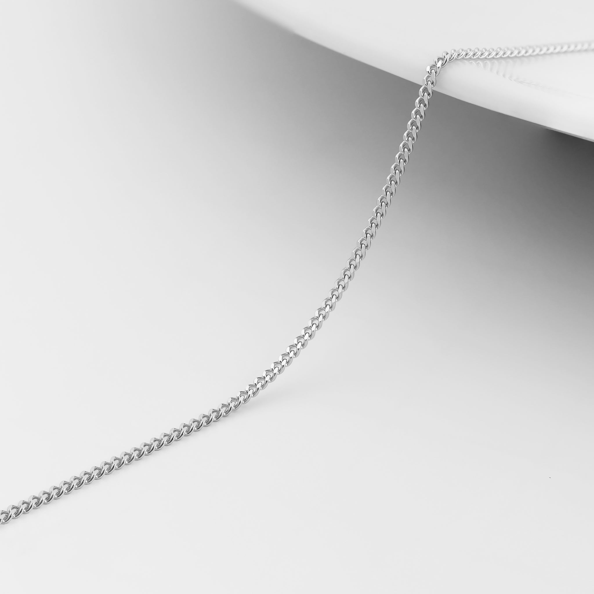 1.2mm Diamond Cut Curb .925 Sterling Silver Permanent Jewelry Chain - By the Foot