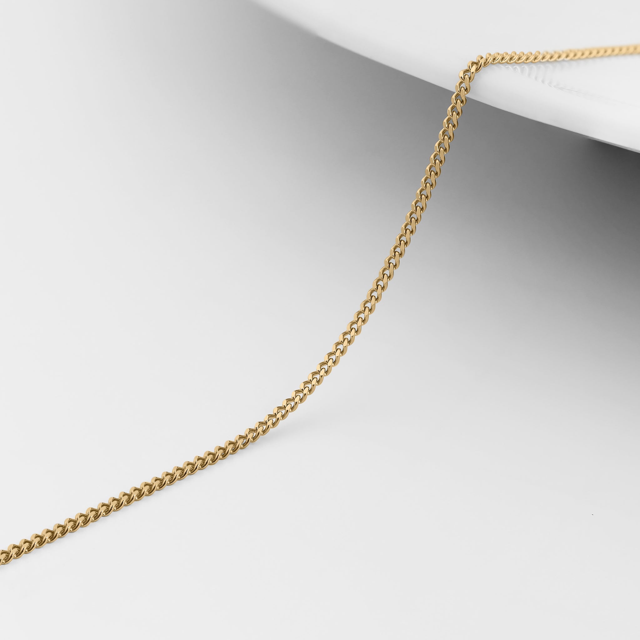 1.2mm Diamond Cut Curb 14K Solid Gold Permanent Jewelry Chain - By the Inch