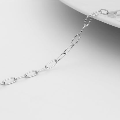 2.0 mm Fine Paperclip Chain .925 Sterling Silver Permanent Jewelry Chain - By the Foot