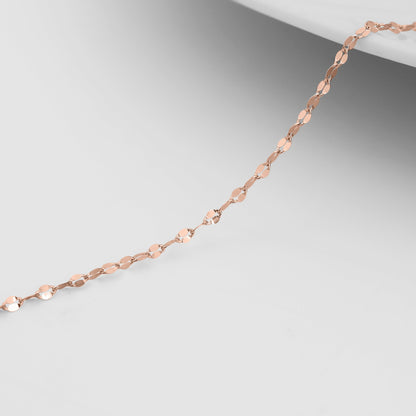 2.0 mm Lip Chain 14K Solid Rose Gold Permanent Jewelry - By the Inch