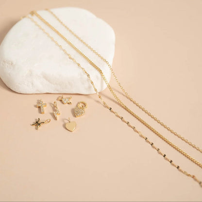 2.0 mm Lip Chain 14K Solid Gold Permanent Jewelry - By the Inch
