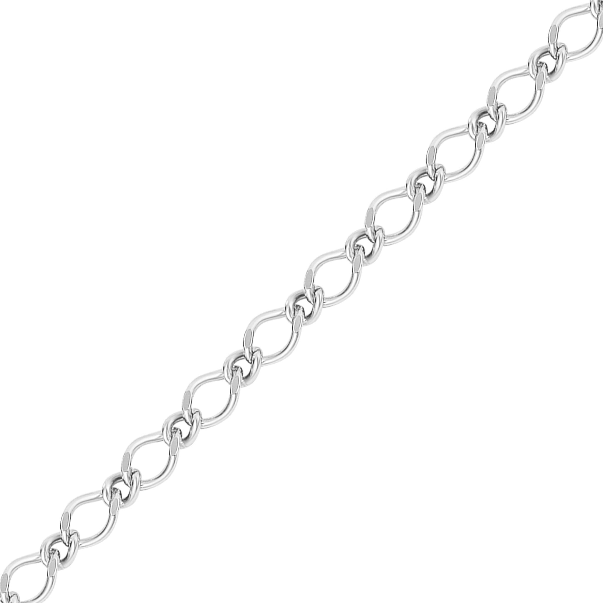 .925 Sterling Silver Rombo Figaro Permanent Jewelry Chain - by the Foot