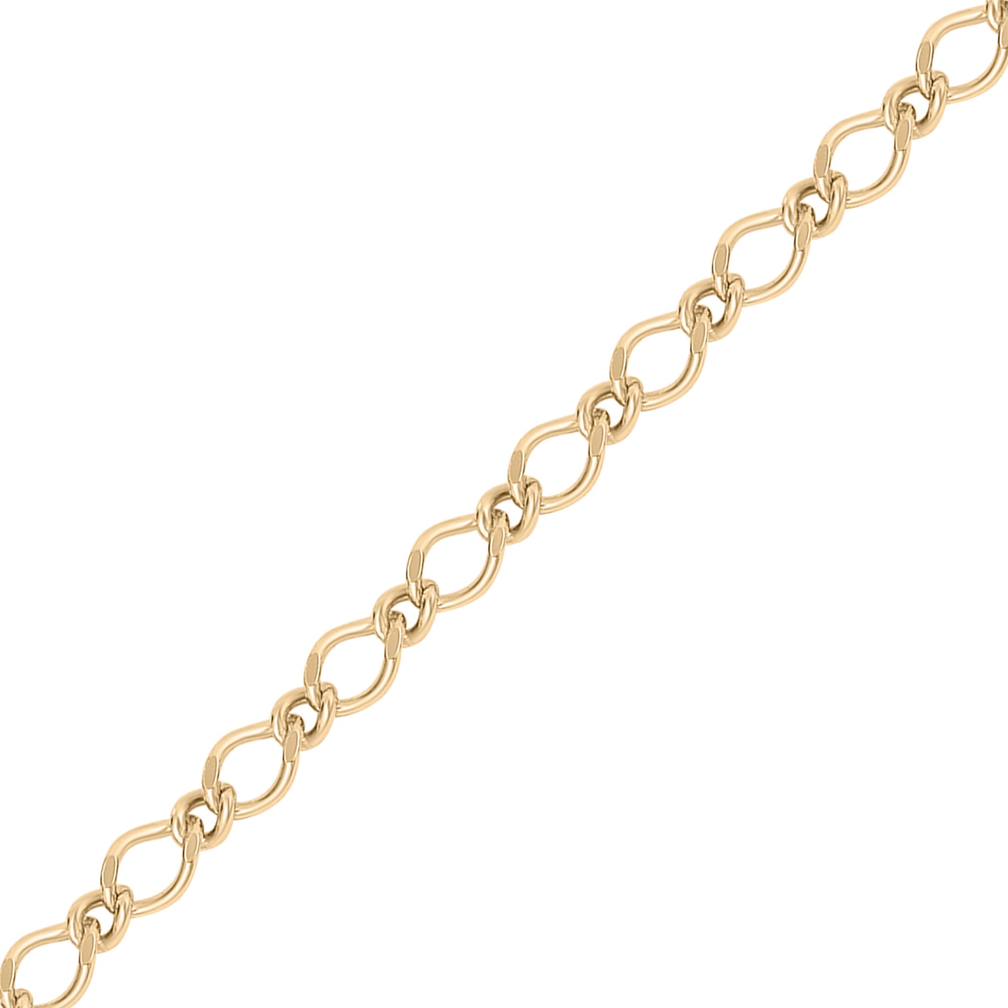 .925 Sterling Silver Rombo Figaro Permanent Jewelry Chain - by the Foot
