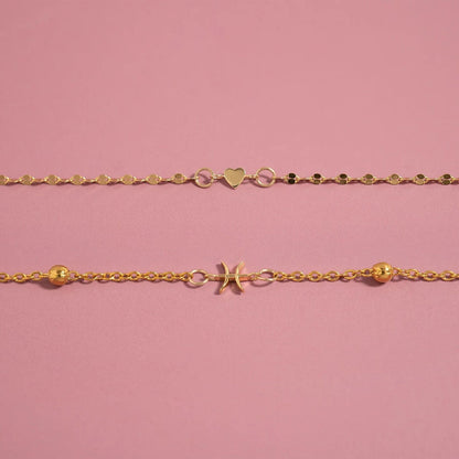 14K Gold Plated Sterling Silver Zodiac Connector Charm for Permanent Jewelry